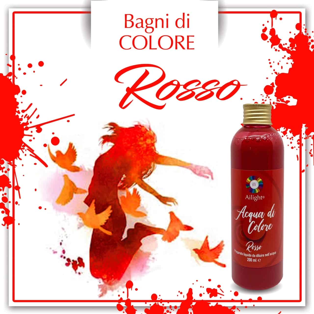 Acqua di colore Rosso - Forza Vitale, Radicamento, Azione