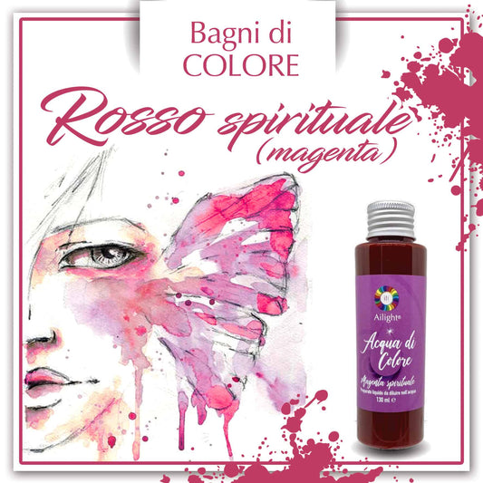 Acqua di colore Rosso Magenta Spirituale 30 ml - unione fra il punto di origine e l’amore puro