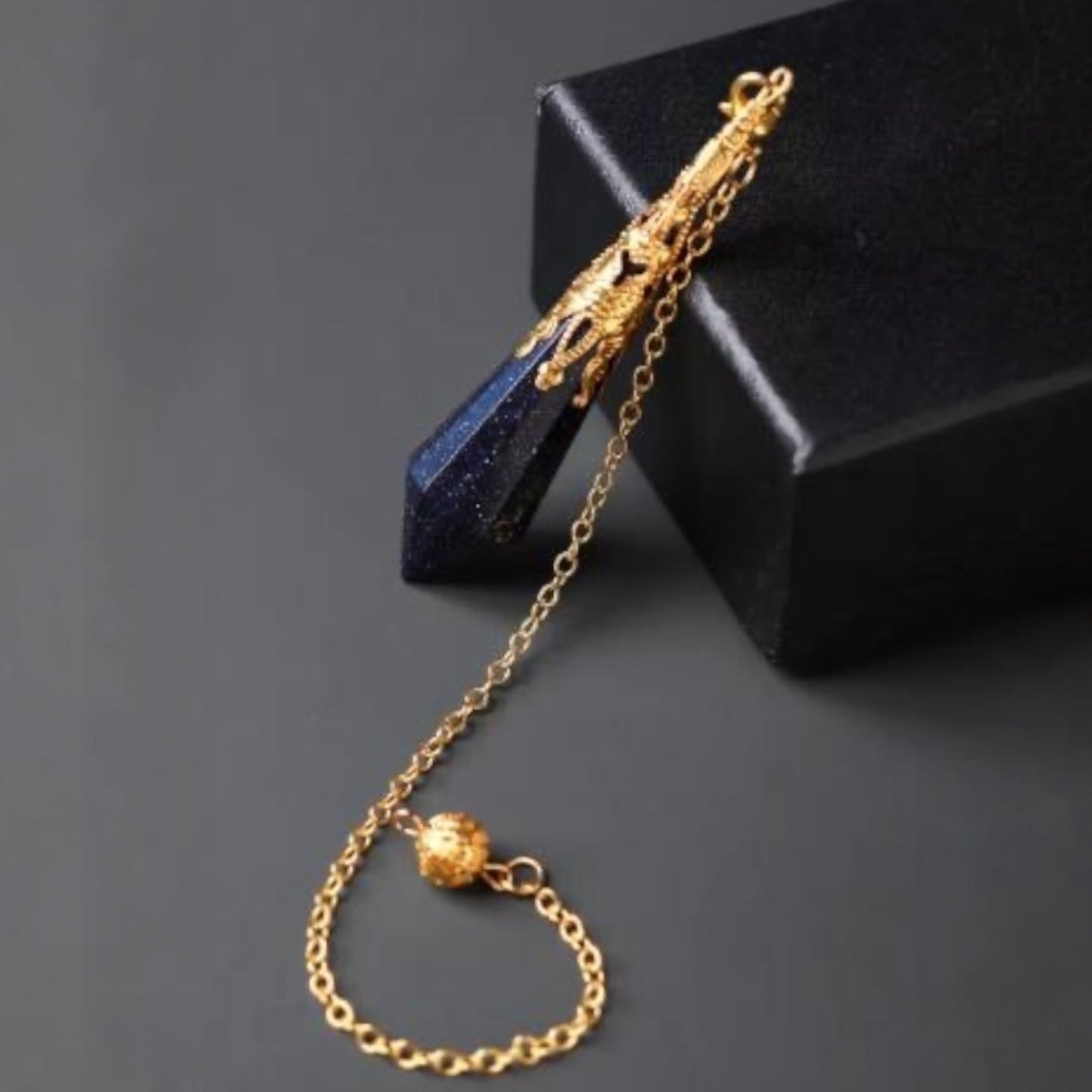 Blue Gold Stone Pendulum