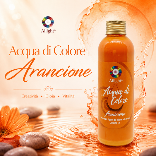 Acqua di colore Arancione - risveglio del femminile • guarigione emotiva • flessibilità del corpo • energia spirale che attrae