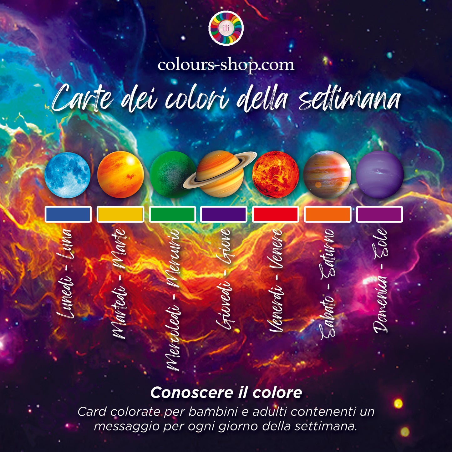 Carte "I Colori della Settimana" - Colori e Pianeti