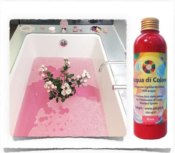 Coloured bath with pink water