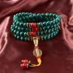Japamala necklace and bracelet – Green