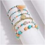 Bracelet with spiritual colours Turquoise and Rose – Jewellery for the Soul