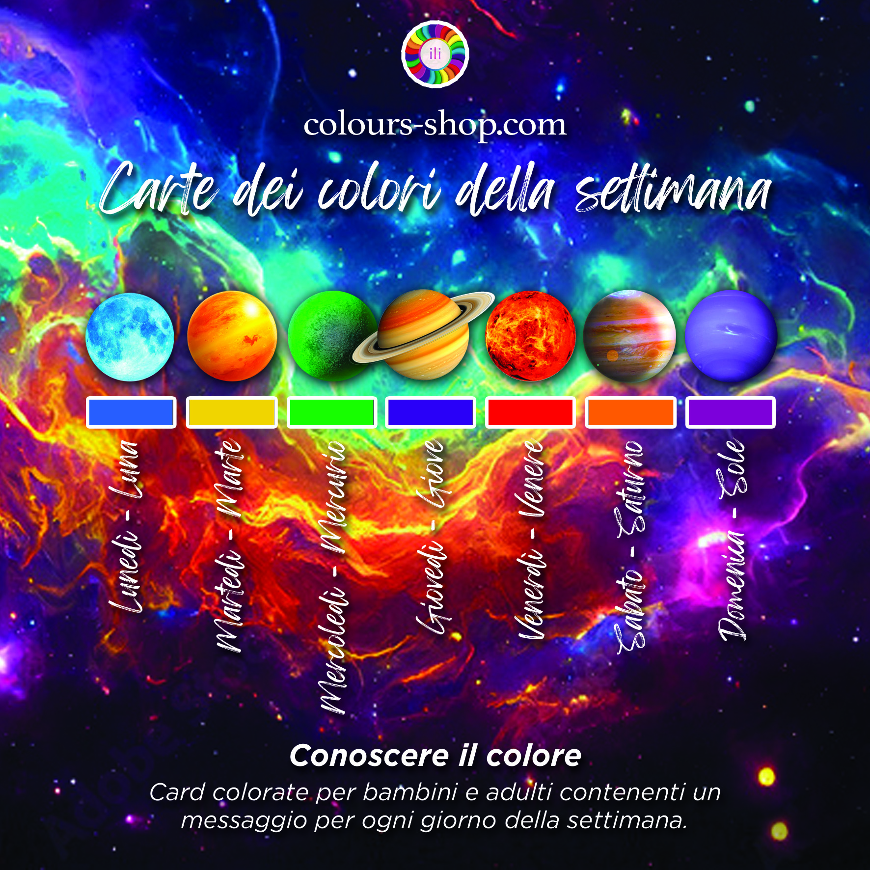 Carte “I Colori della Settimana” – Colori e Pianeti